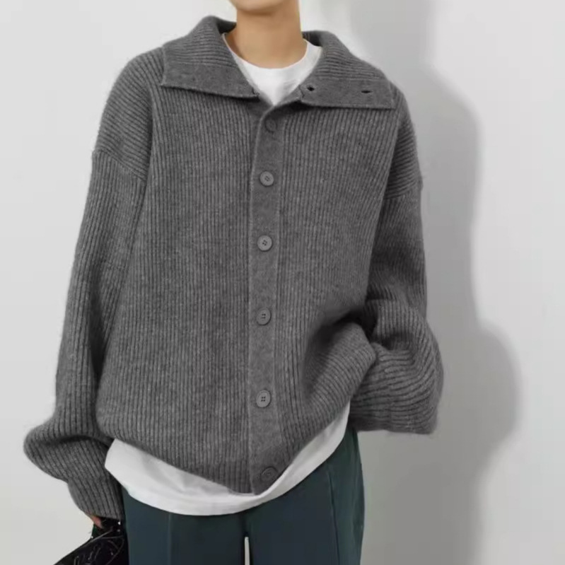 Women's gray turtleneck sweater coat, thick chunky knit, loose and casual style cardigan, new winter top Women's gray turtleneck sweater coat, thick chunky knit, loose and casual style cardigan, new winter top