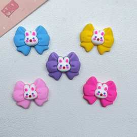 卡通兔子蝴蝶结系列PVC软胶配饰DIY手机壳洞洞鞋水杯收纳盒冰箱贴