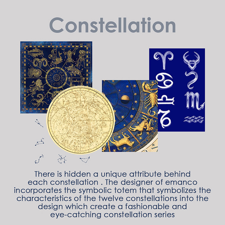 Edelstahl Constellation Anhänger Halskette display picture 1