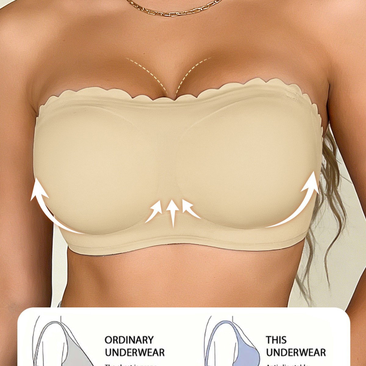 Spicy girl style leopard print strapless bra with detachable shoulder straps, double-layer anti-slip, comfortable and versatile seamless underwear