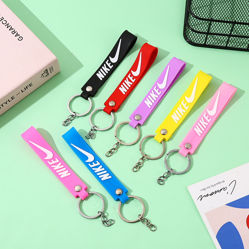Soft rubber pvc cartoon Nike three-dimensional label key chain simulation fashion shoes key leather rope couple bag ornaments accessories