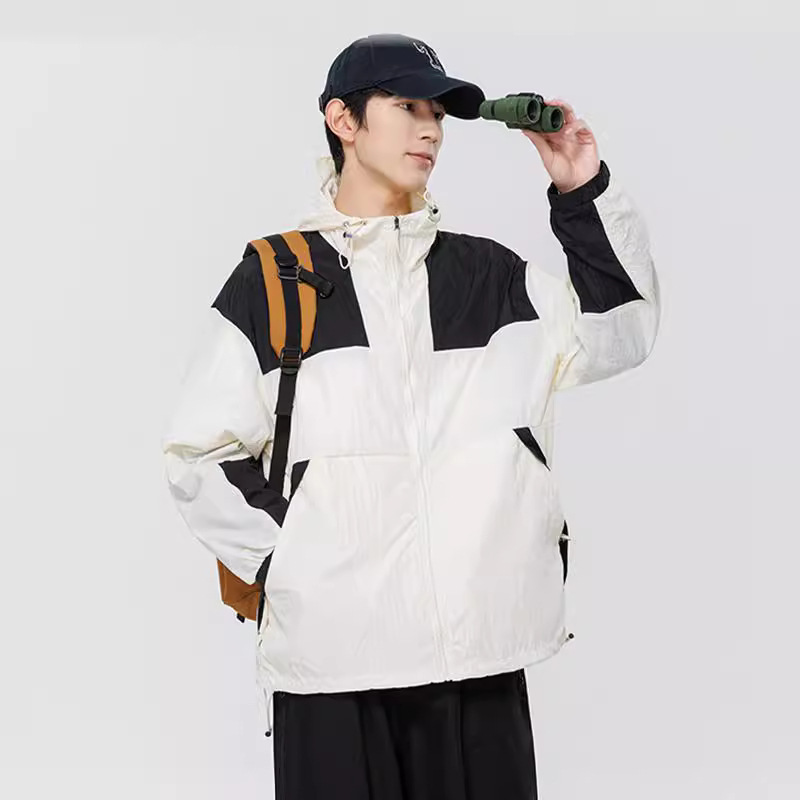 Una pieza de ropa de protección solar de montaña de Daifa mujer de verano nuevo anti-UV manga larga chaqueta con capuchón ligera para hombre 8039
