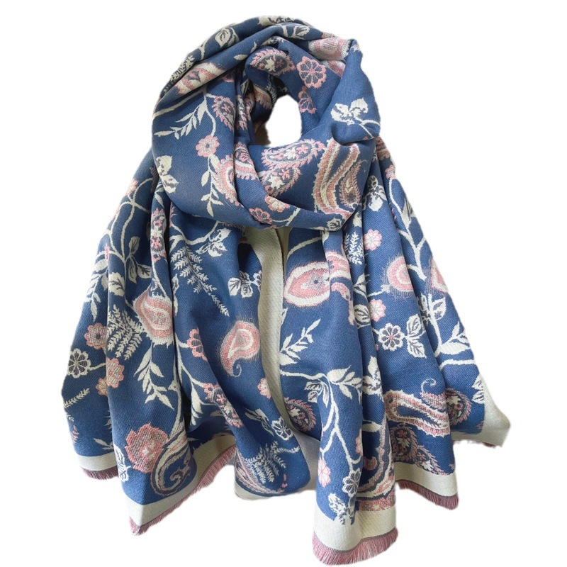 Sciarpa versatile autunno e inverno lunga fascia collo in imitazione cashmere anacardi fiore scialle Sciarpa da donna_voghion.com