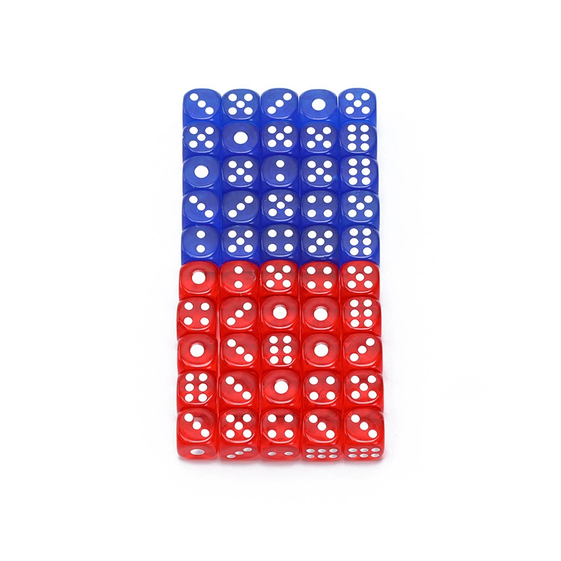 Кости Прозрачное красно-синее сито 10mm11mm12mm14mmm16mm18mm Аксессуары для шахмат и карт Маджонг машина цвет
