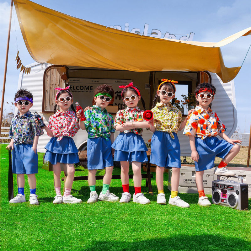 Children's Retro Hong Kong Style Cheerleading Costumes for Elementary School Students' Sports Meets and Kindergarten 80S and 90S Dance Performance Outfits Children's Retro Hong Kong Style Cheerleading Costumes for Elementary School Students' Sports Meets and Kindergarten 80S and 90S Dance Performance Outfits