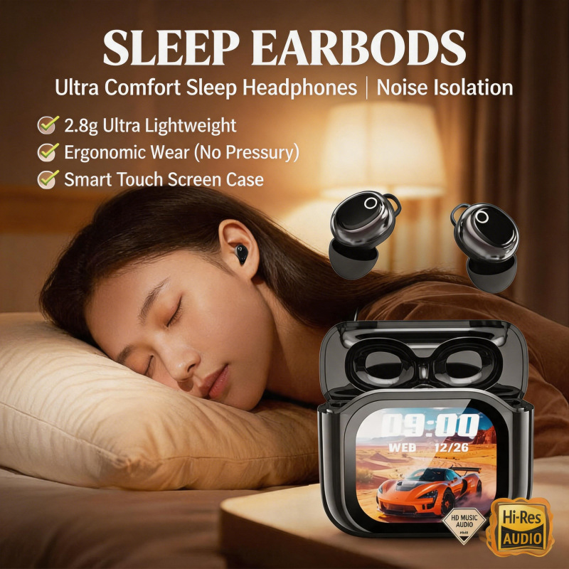 Cross-Border New Model Sleep Earbuds with Screen Tws Wireless Bluetooth Headphones Ai Translation Sports Conference Running In-Ear Earbuds Cross-Border New Model Sleep Earbuds with Screen Tws Wireless Bluetooth Headphones Ai Translation Sports Conference Running In-Ear Earbuds