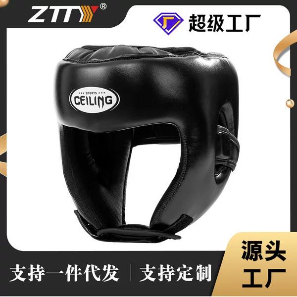 ZTTY Cross-Border Sanda Head Protector Boxing Helmet Martial Arts Training EVA Combat Head Protector Thickened with Customized Logo