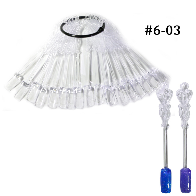 Placa de color de pantalla ZF 24 piezas de práctica de uñas pieza punta de uñas forma de abanico en forma de arco de flores tablero de exhibición de arte de uñas tarjeta de color