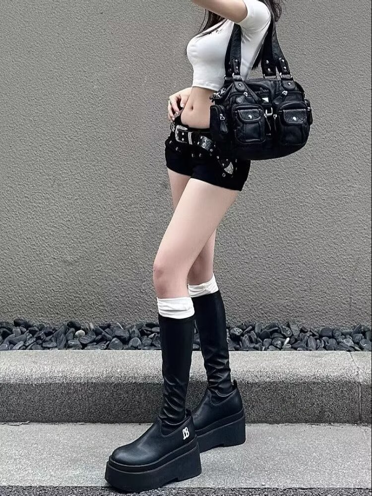 アメリカンギャルy 2k半ズボン黒2024夏の新型セクシー低腰包尻柳釘カウボーイ超半ズボン女