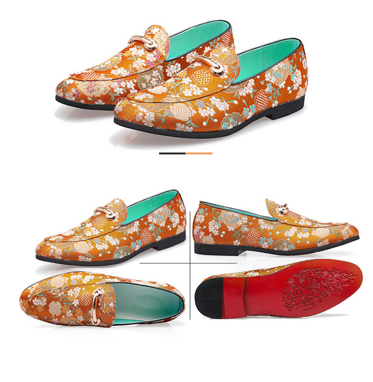 Novi modni čevlji Klasični vezeni moški čevlji s koničastim vzorcem, enojni čevlji z lenim fižonom_voghion.com