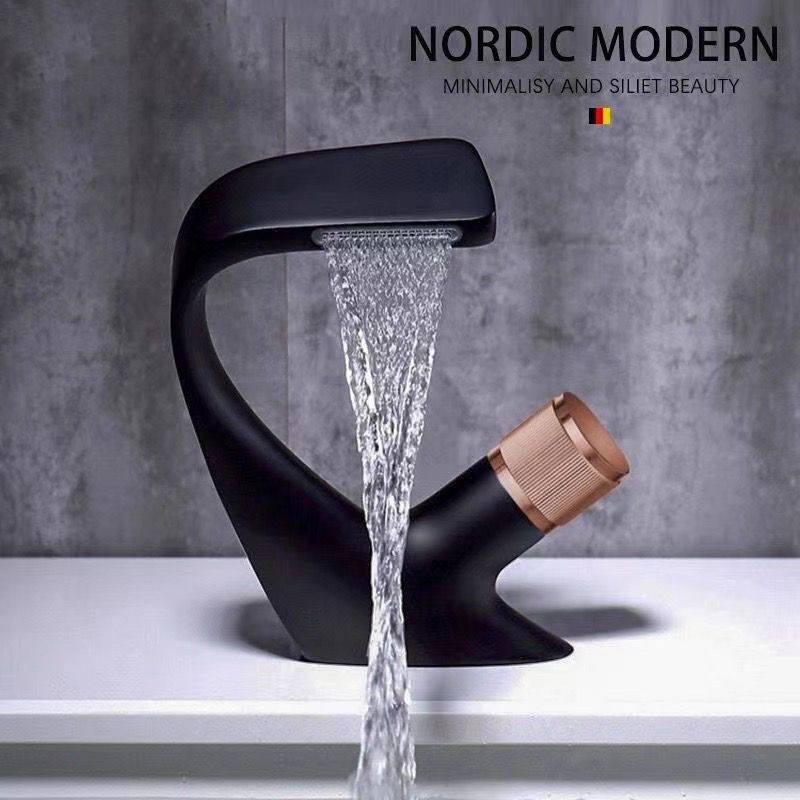 Luxury Bathroom All-Copper Waterfall Hot and Cold Water Faucet for Home Use, Pressure-Boosted Basin Faucet for Washbasin Luxury Bathroom All-Copper Waterfall Hot and Cold Water Faucet for Home Use, Pressure-Boosted Basin Faucet for Washbasin