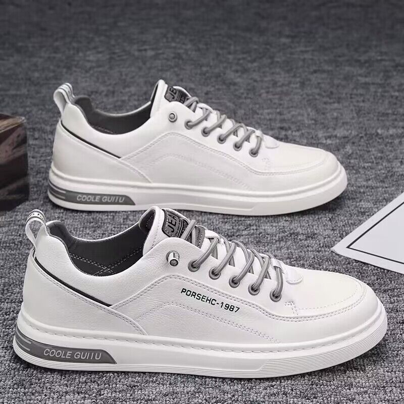 Zapatos de hombre de tendencia de otoño versátiles zapatos planos de pie bajo zapatos de cuero casuales de hombre impermeables pequeños zapatos de primavera y otoño