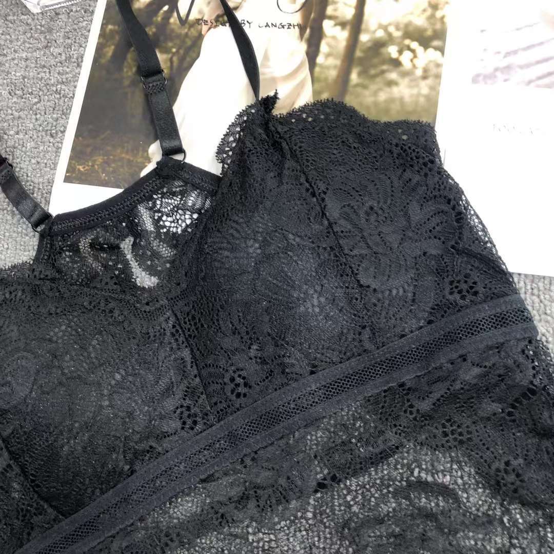 Nuevo encaje de alta calidad belleza volver chaleco inalámbrico sexy sujetador ropa interior deportiva mujeres al por mayor