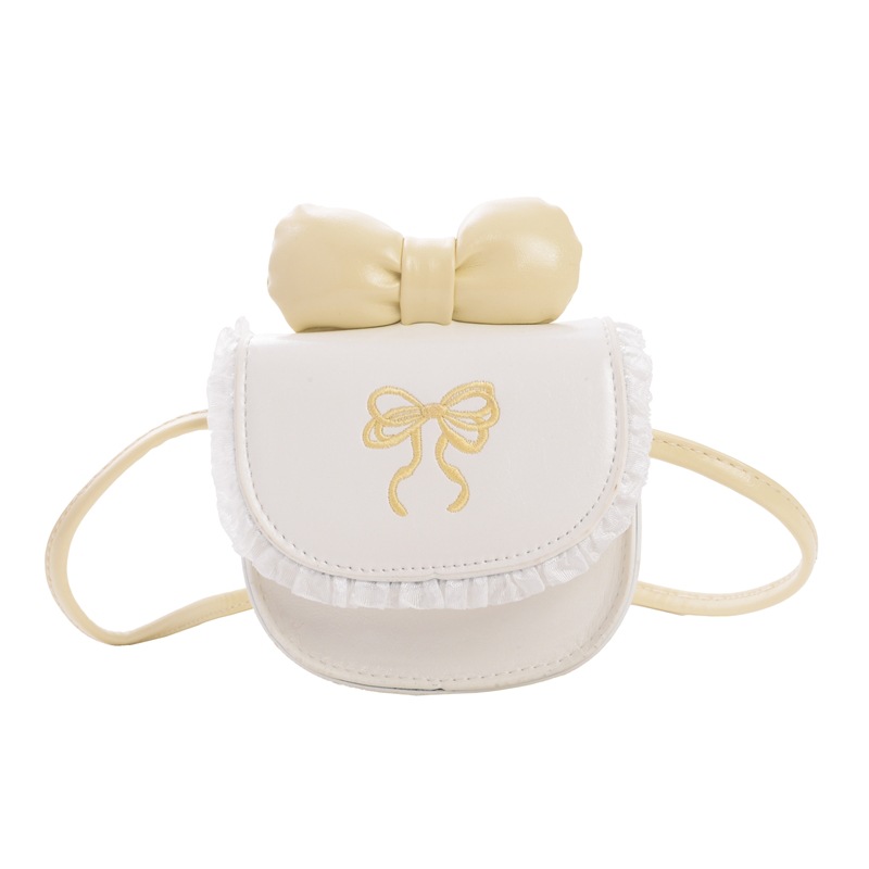 Mochila de moda extranjera de arco de niñas, mini lindos mochilas de bebé, bolsas de encaje dulces para niños