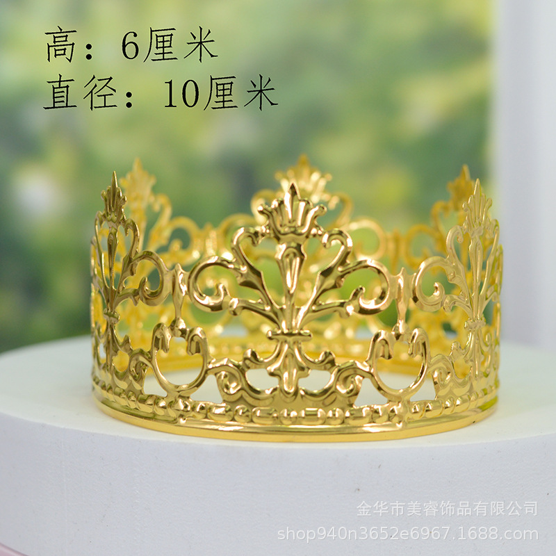 花束クラウンアクセサリーメタルケーキクラウンオーナメントゴールドとシルバーのローズゴールドの3色はダイヤモンド装飾と組み合わせることができます
