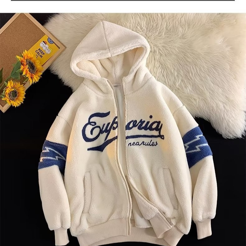 Invierno suelto bf viento perezoso japonés retro viento suave abrigo de lana de cordero hombres 2024 chaqueta de algodón ins marea