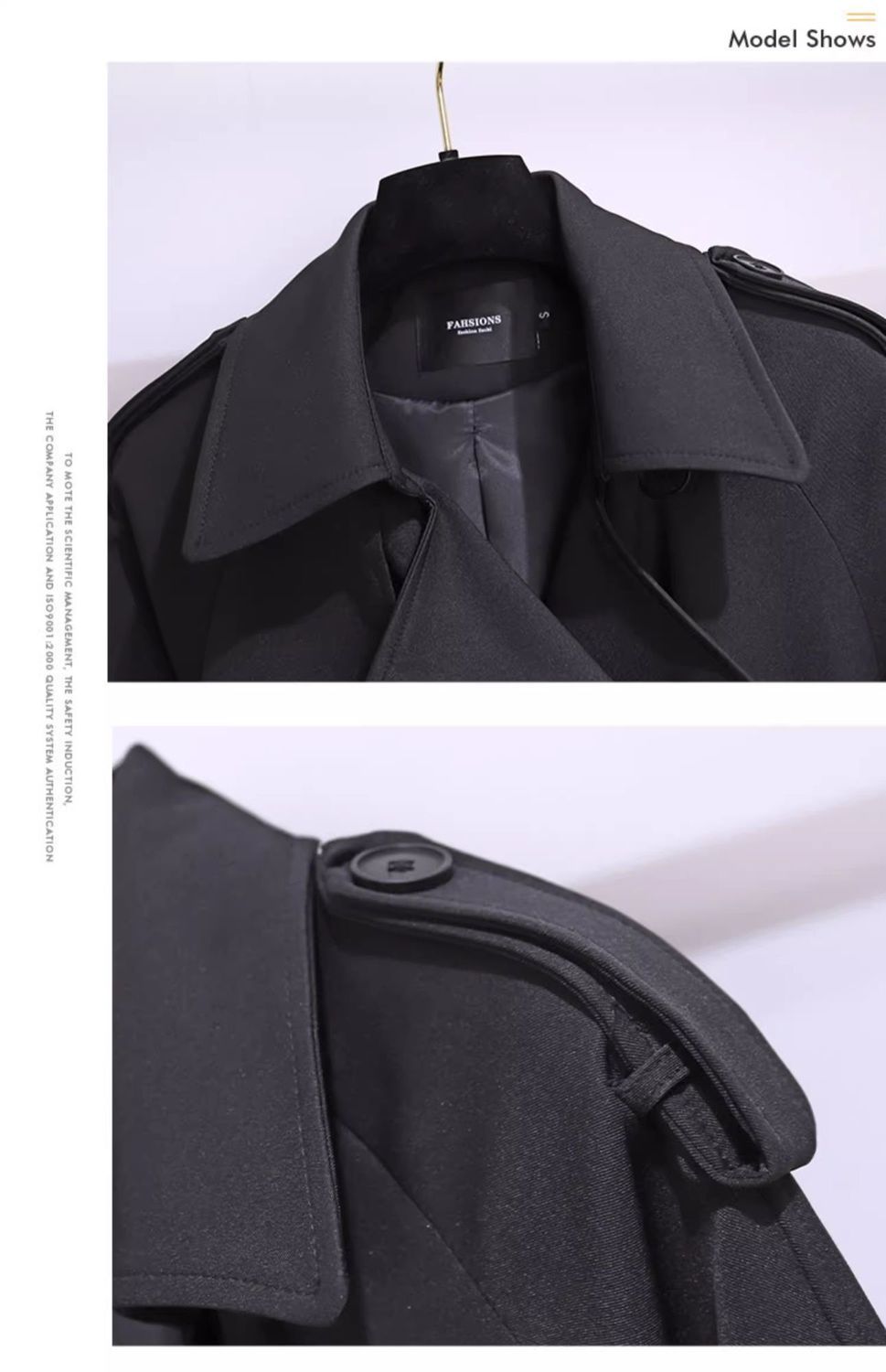 Dam trenchcoat halvlång elegant midjebälte för vår och höst_voghion.com