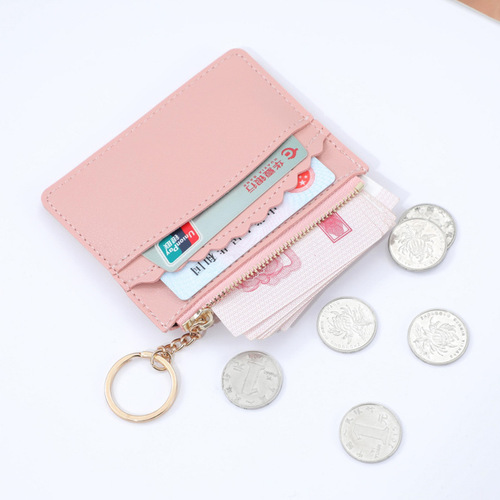 2024 Factory direct sales Korean version of the new cross-border multi-card slot zipper card bag ID bag coin purse PU customized LOGO