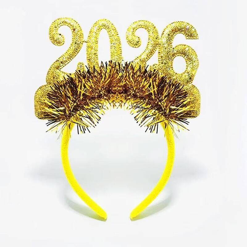 新年2026跨年发箍派对狂欢闪粉彩色头饰数字圣诞氛围跨境亚马逊热|undefined
