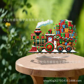 圣诞火车图片 钻石画亚克力摆件  挂件  圣诞节装饰