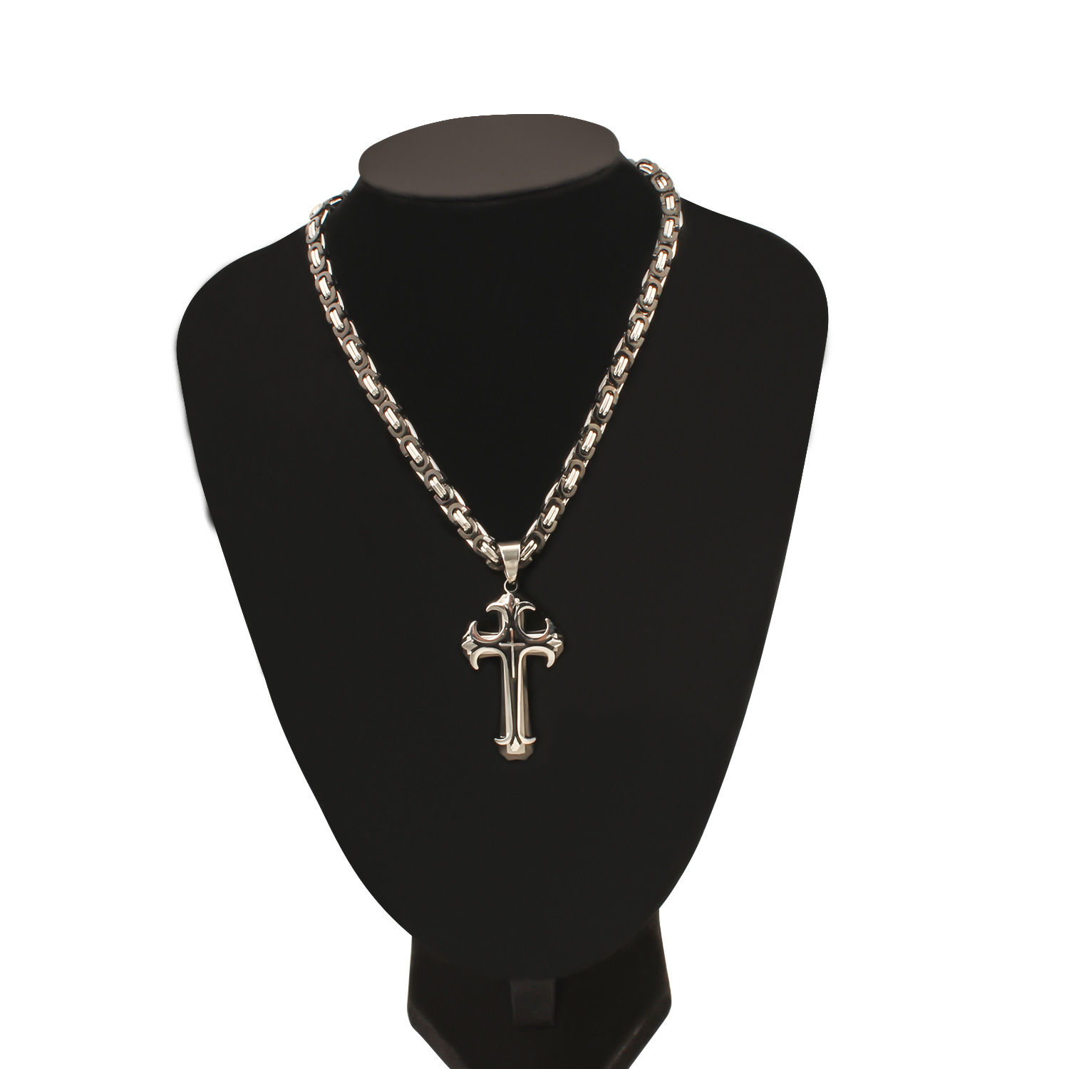 35g Weight Titanium Steel Pendant Material Pendant Necklace Classification Titanium Steel Chain Material 1 Piece Quantity Party, Carnival, Street Occasion Titanium Steel Material Cross Pattern Men's Gender Plating Design Exaggerated, Punk Style Exaggerated Punk Cross Titanium Steel Plating Men's Pendant Necklace 18