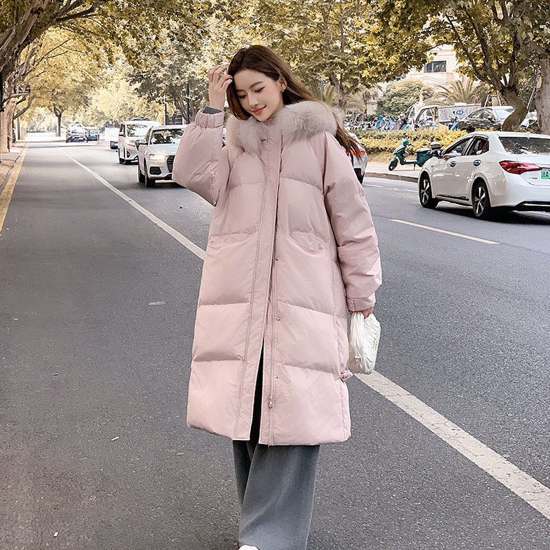 Nuestro abrigo de algodón de pluma en 2024 cuello largo sobre la rodilla estilo nacional engrosado chaqueta de algodón de moda de invierno abrigo