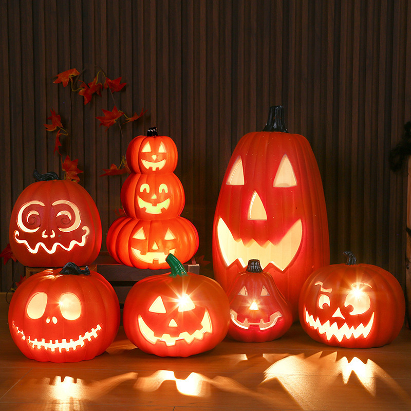 万圣节南瓜灯 庭院布置道具派对装饰用品 发光南瓜摆件Halloween|undefined