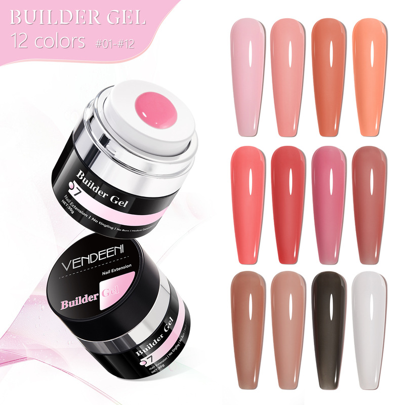 Vendeeni Press Tank Beauty Extension Glue 12 Colors Lotus Root Powder Nude Color Nail Painless Long-Lasting Shaping Extension 30ml Vendeeni Press Tank Beauty Extension Glue 12 Colors Lotus Root Powder Nude Color Nail Painless Long-Lasting Shaping Extension 30ml