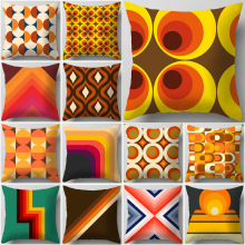 午休靠枕抱枕套几何轻奢数码印花靠垫套沙发家居办公装饰一件代发