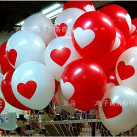 12寸加厚求婚结婚乳胶气球红球白心白求红心乳胶气球批发