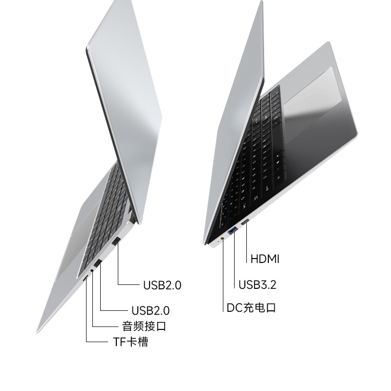 Cross-border J3455 Quad Core Silver 15.6 "Business Laptop Lightbook Laptops