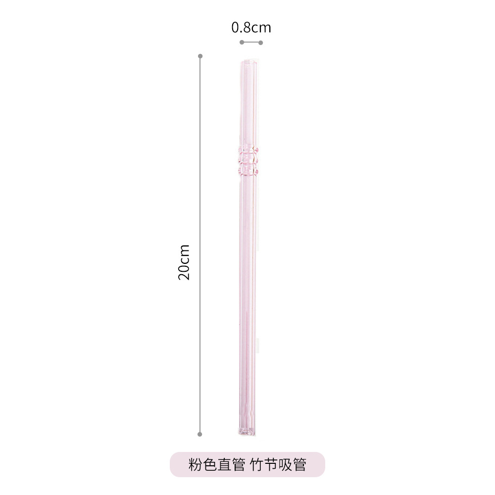 Paja de vidrio de bambú resistente al calor paja de vidrio de borosilicato color mujeres embarazadas y niños jugo bebida ventas directas de la fábrica