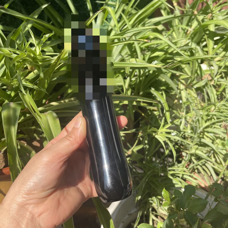 天然水晶黑曜石水晶按摩棒摆件 图 3