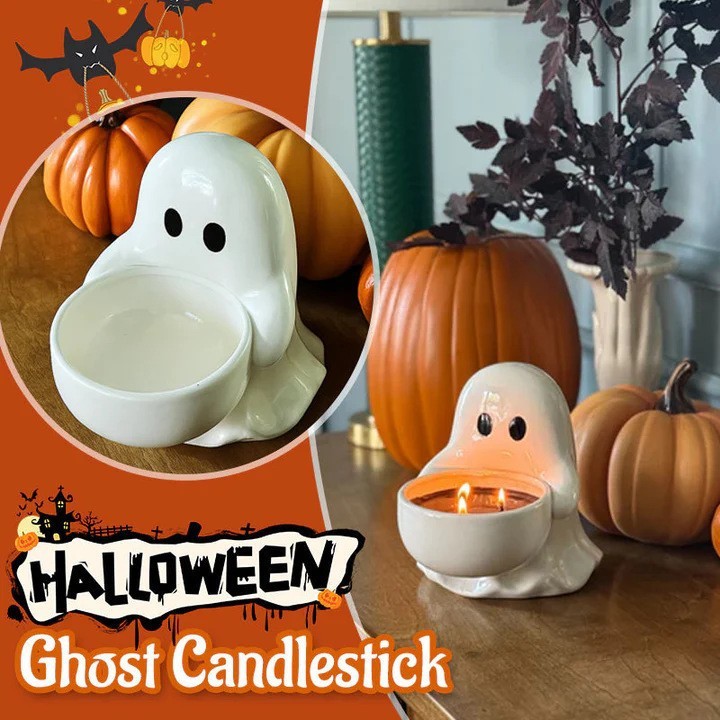 跨境新款Ghost Aroma Candle Holder 创意万圣节幽灵香薰烛台摆件|undefined