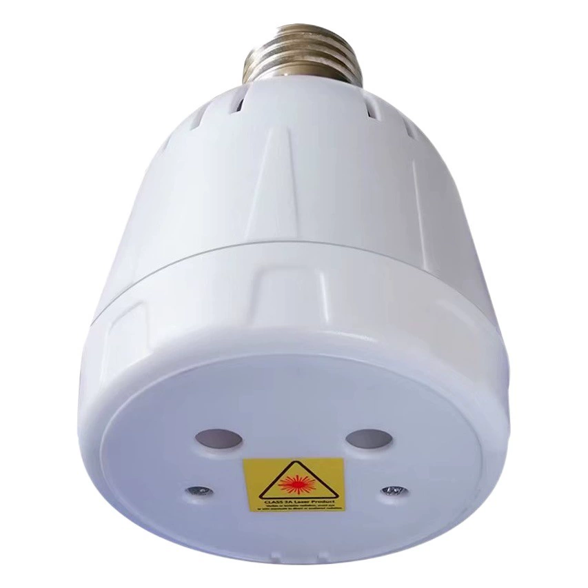 Лазерная лампа E27 с эффектом звездного неба, красная и зеленая, с управлением звуком, для сцены, лазерный свет, праздничное освещение для Рождества и вечеринок, разноцветное