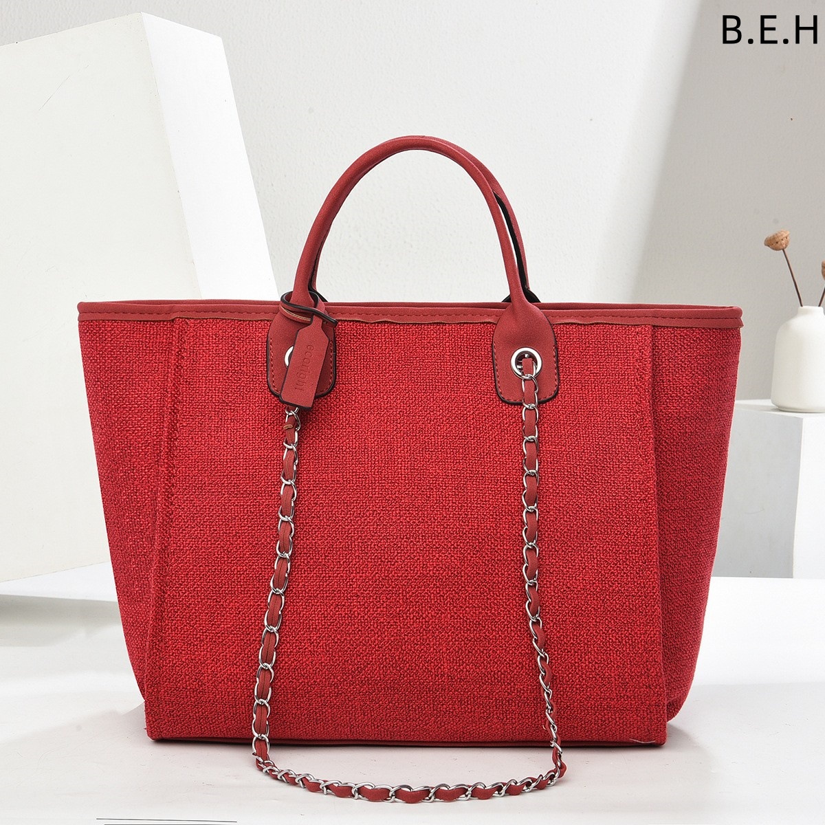 Bolso de Mano Tipo Balde para Mujer BEH de PU con Cadena para Uso Diario image 3