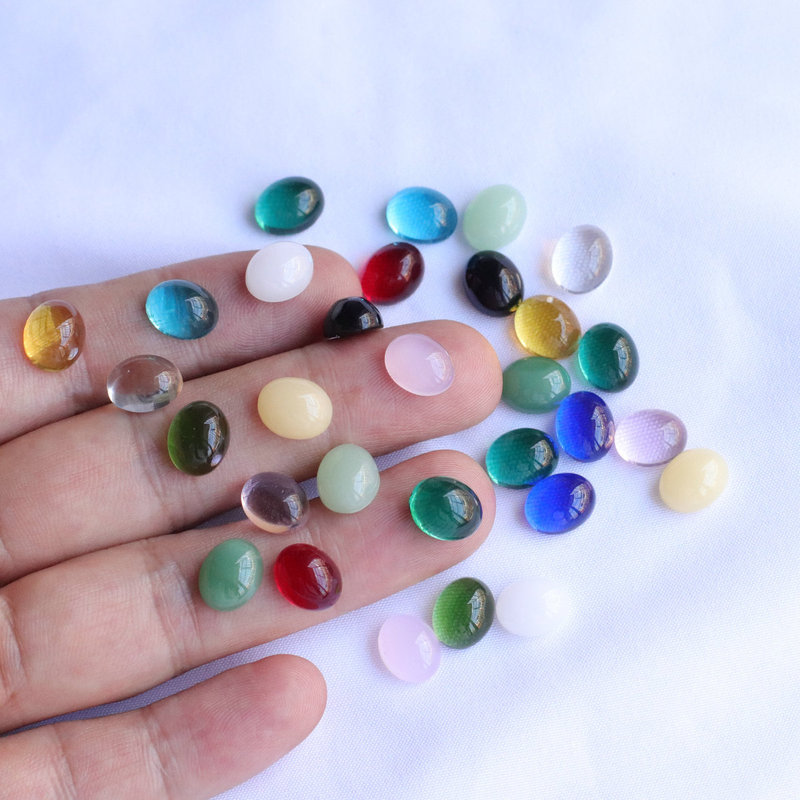 8*10mm oval ring surface imitation crystal gem glass patch handmade diy jewelry material accessories manufacturers wholesale