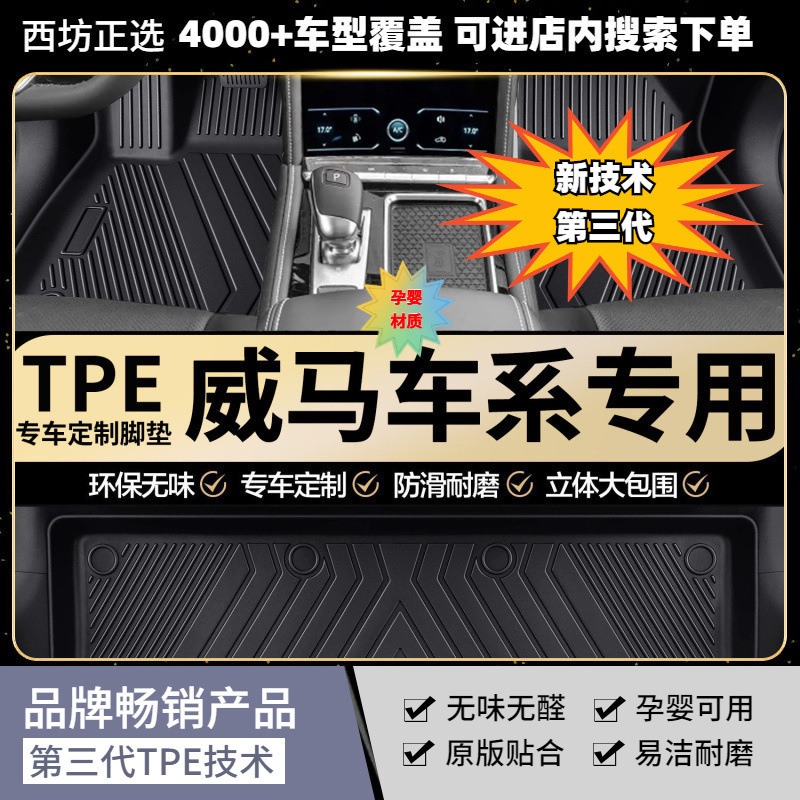 适用威马EX518-25威马EX5-Z汽车tpe全包围适用TPE脚垫批第三代TPE