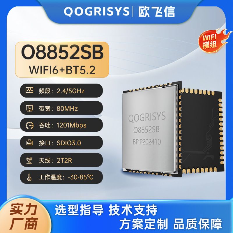 瑞昱RTL8852BSwifi模块WiFi蓝牙二合一2T2R双天线1200M速率sdio3