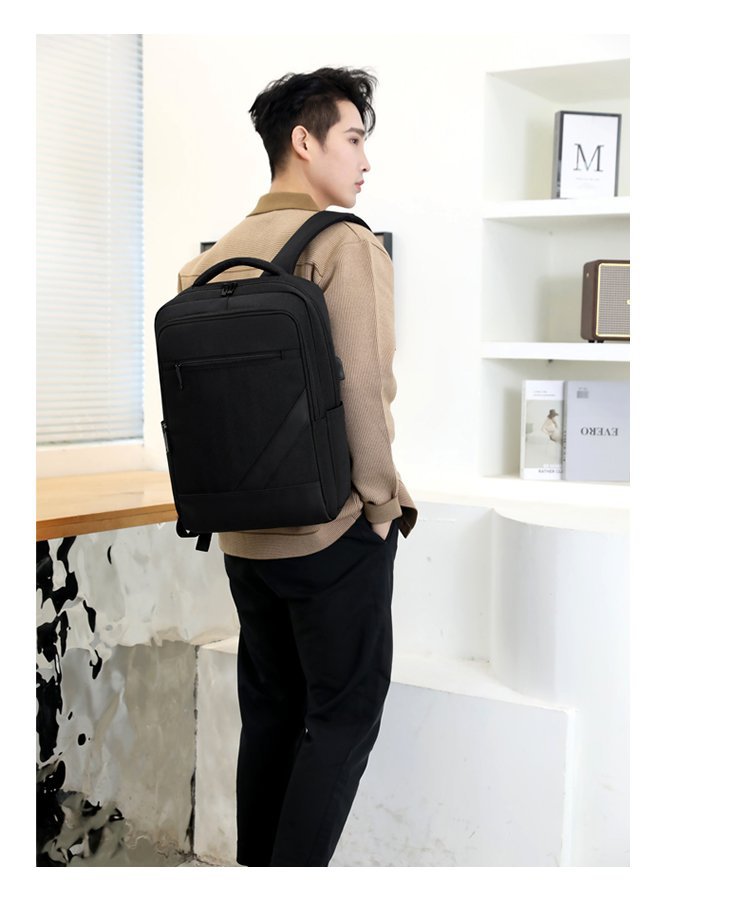 New fashionable and simple business backpack, men's large-capacity schoolbag, laptop bag, women's business travel and commuting backpack undefined