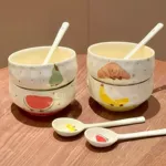 ins风可颂陶瓷米饭碗家用早餐碗个人专用釉下彩吃饭碗甜品酸奶碗