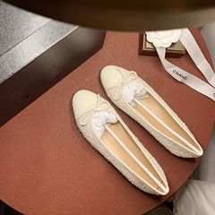 Grape Mama studiolee sweet round toe lambskin flat bottom bow stitching shallow mouth ballet shoes for women