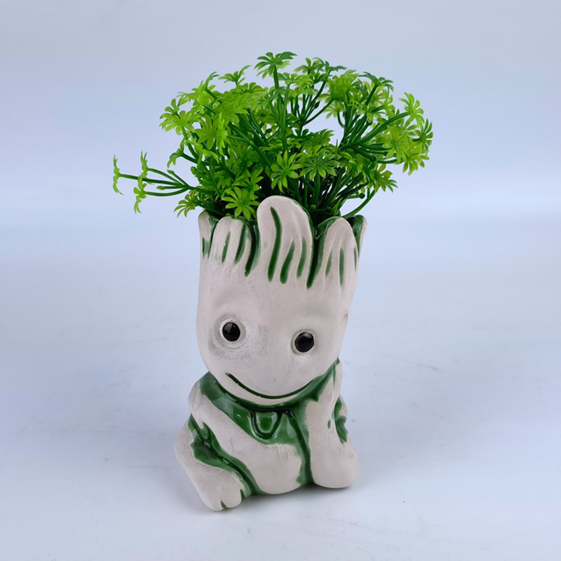 Cerámica Árbol Hombre Maceta Creativa Estaca de madera Hombre de madera Planta en maceta Animación Árbol periférico Extraño Escritorio Portalápices Adornos en maceta