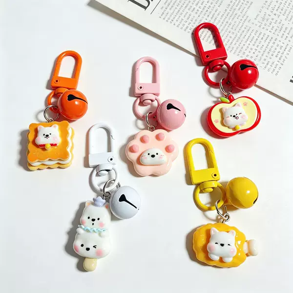 Cute Cartoon Resin Doraemon West Highland Keychain Sweet Girly Student Backpack Pendant Best Friend Gift Wholesale