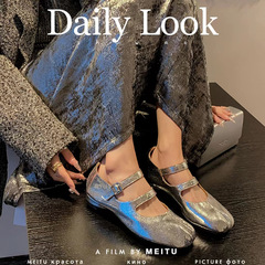 Taikula ~ 2024 spring new style split-toe shoes, genuine leather sheepskin low-heeled shoes, slimming women's shoes