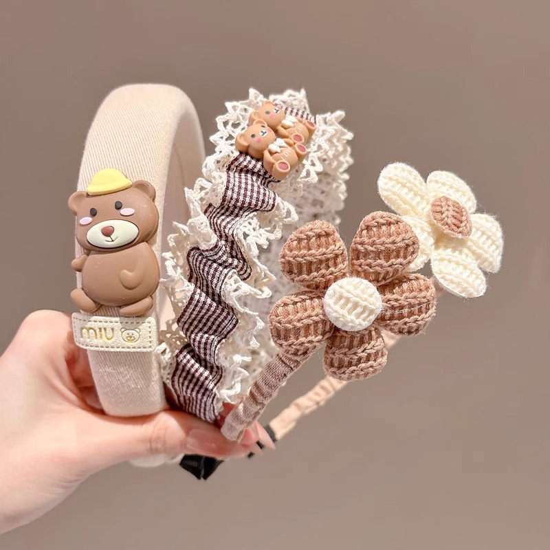 Hermosos bandas de cabello de dibujos animados para niños de alta presión cranial bandas de cabello niñas bebés coloridos con dientes antideslizantes no estrangulación