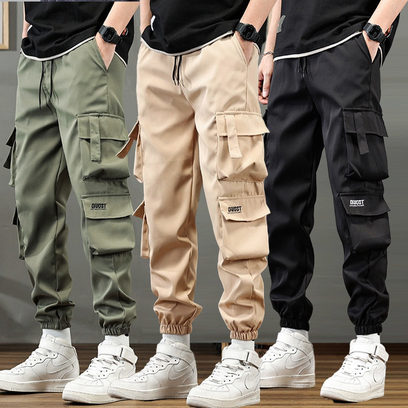 Men's Spring and Summer Loose Versatile Trendy Multi-Pocket Durable Work Pants New Jogger Cargo Pants for Construction Site Work