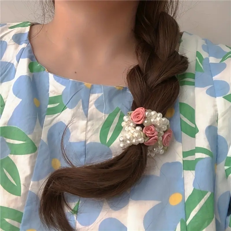 Hair Tie Hair Accessories Type Simple Style Women's Flower Pearl Hair Tie