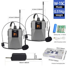 跨境U段无线麦克风K歌演出演出充电话腰包头戴领夹话筒一拖二