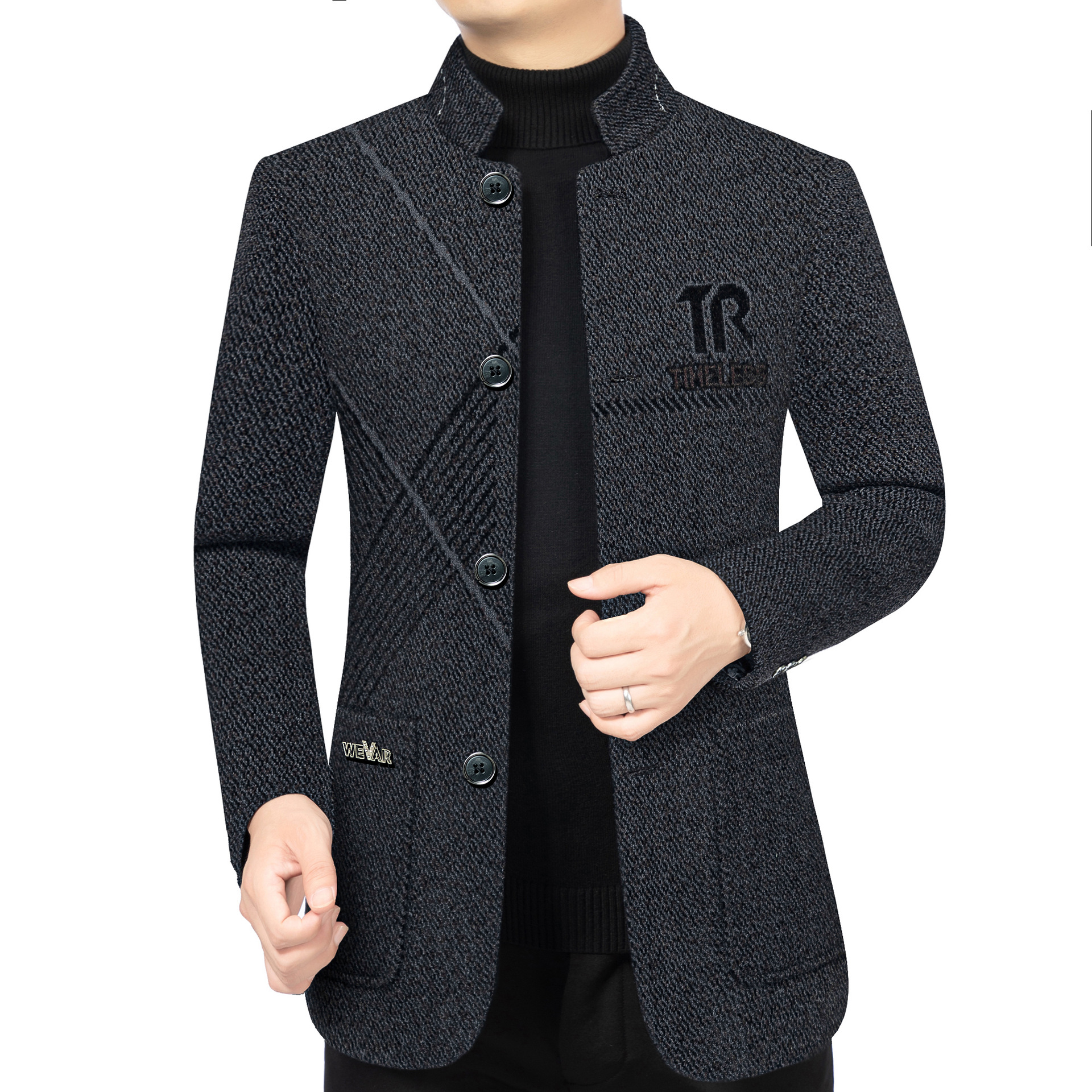 Middle-Aged Men's Dad Jacket 2025 Autumn and Winter New Style Fleece-Lined Thickeneded Duck down Liner Woolen Casual Jacket